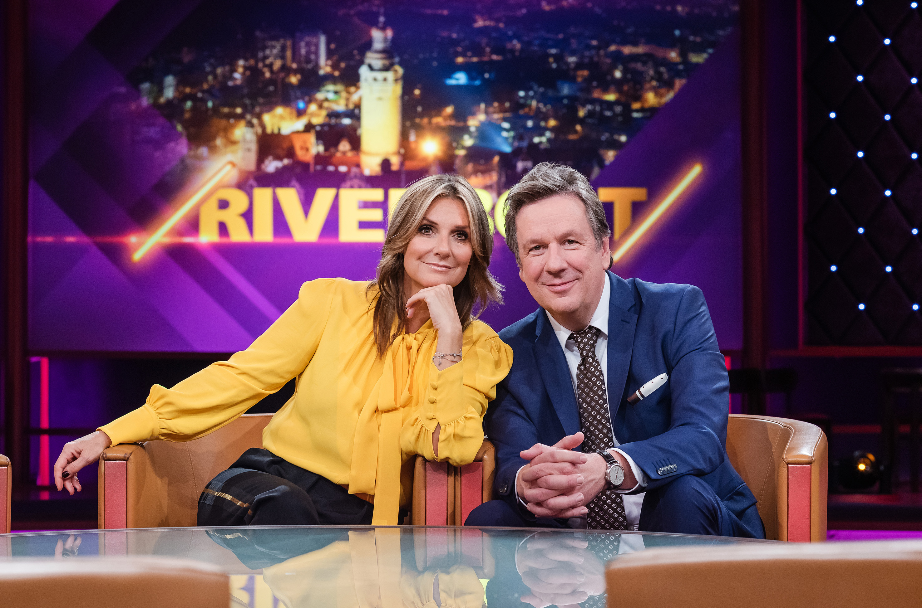 Kim Fisher und Jörg Kachelmann moderieren das MDR-„Riverboat“. Kim Fisher und Jörg Kachelmann moderieren das MDR-„Riverboat“.