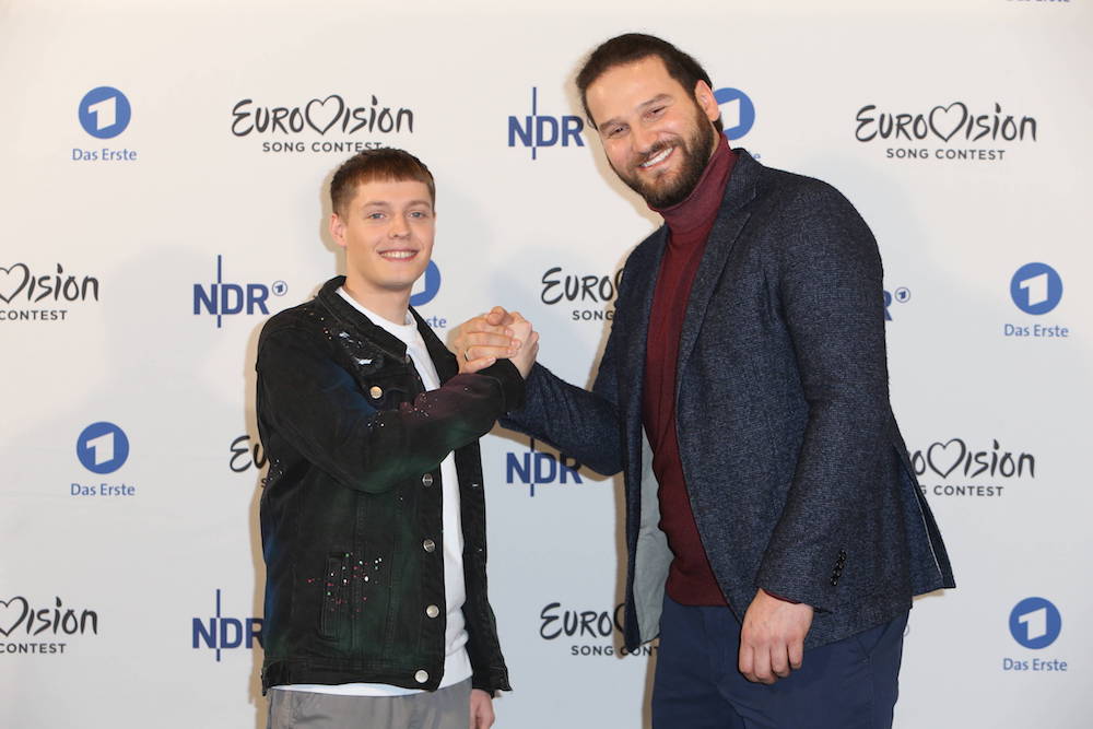 Sänger Ben Dolic und Komponist Boris Milanov bei der Verkündung des ESC-Kandidaten in Hamburg.  Sänger Ben Dolic und Komponist Boris Milanov bei der Verkündung des ESC-Kandidaten in Hamburg.