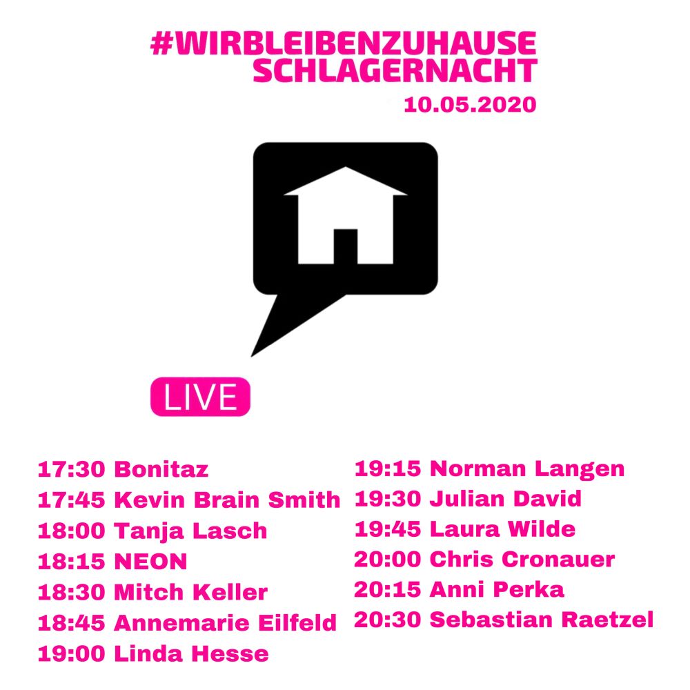 Am Muttertags-Sonntag, 10. Mai, veranstalten Julian David und 11 weitere Schlagerstars die dritte #WirBleibenZuhauseSchlagernacht auf Instagram. Los geht es um 17:30 Uhr. 