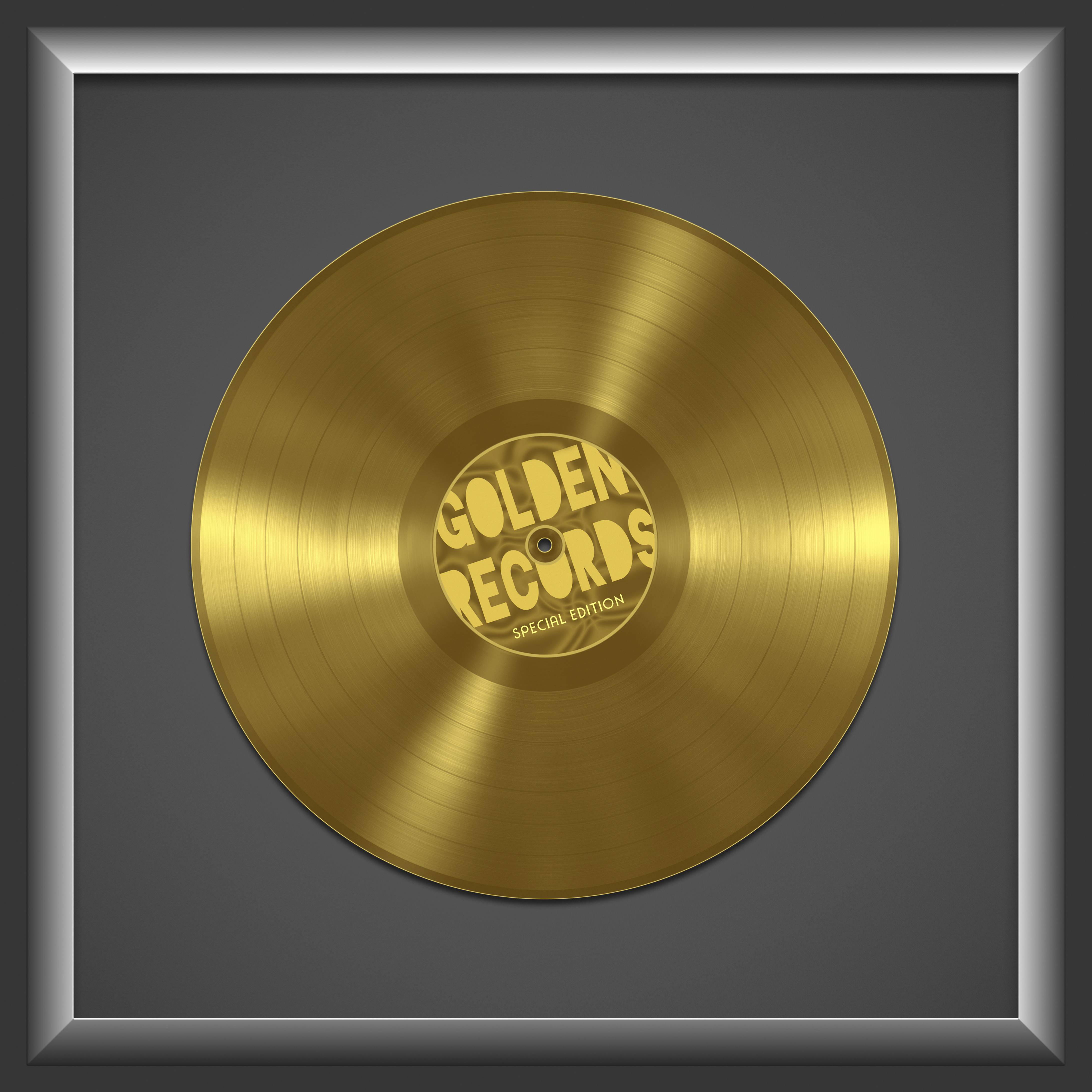 Eine goldene Schallplatte gibt es für 100.000 verkaufte Alben.