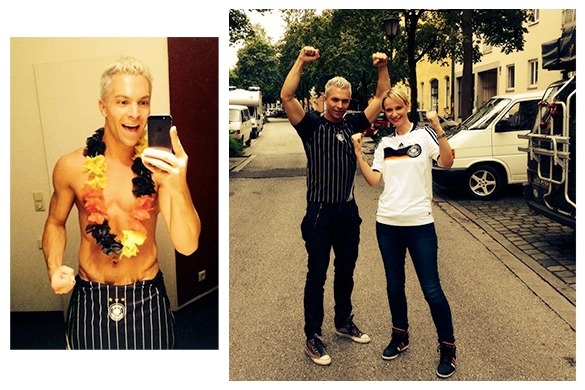 Das ist doch wirklich eine einmalige Mega-Chance an die original WM-Shirts von Julian David und Pia Malo zu gelangen! Macht mit! Julian Davis Pia Malo