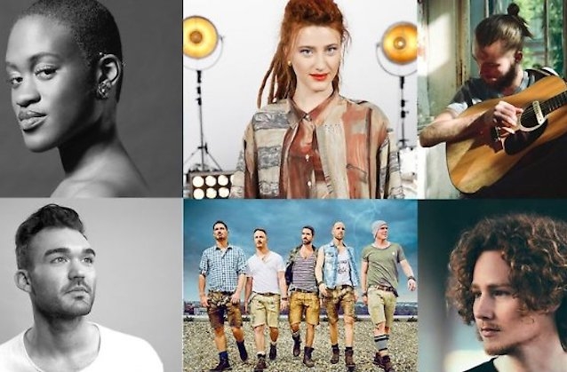 Die Teilnehmer für den ESC-Vorentscheid: v.l.o. Ivy Quinoo, Natia Todua, Xavier Darcy, Ryk, voXXclub, Michael Schulte Die Teilnehmer für den ESC-Vorentscheid: v.l.o. Ivy Quinoo, Natia Todua, Xavier Darcy, Ryk, voXXclub, Michael Schulte