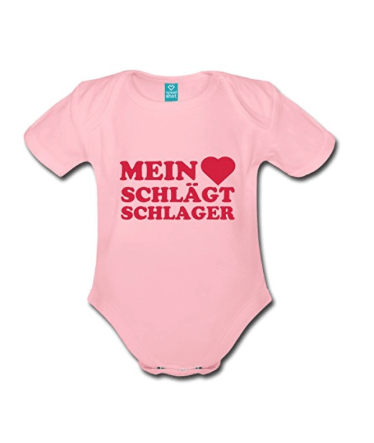 Spreadshirt „Mein Herz Schlägt Schlager“ Baby Bio-Kurzarm-Body Spreadshirt „Mein Herz Schlägt Schlager“ Baby Bio-Kurzarm-Body