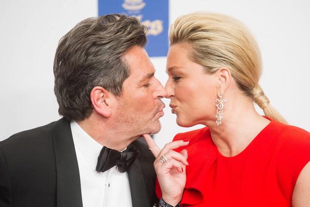 Thomas Anders genoss einen Familientag mit Frau Claudia und Sohn Alexander.