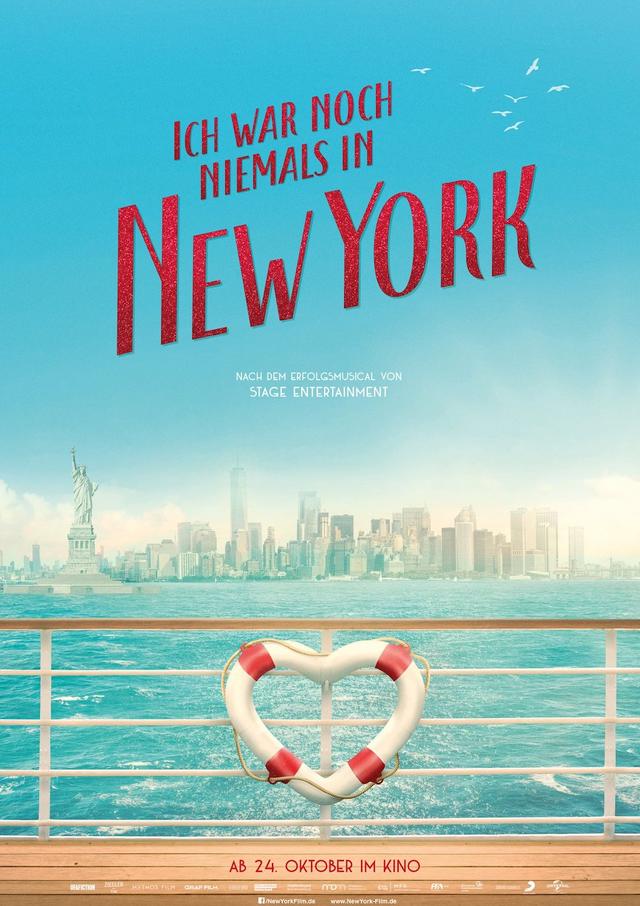 Das Filmplakat zu dem Kinostreifen nach Udo Jürgens' Schlager-Klassiker „Ich war noch niemals in New York“. Das Filmplakat zu dem Kinostreifen nach Udo Jürgens' Schlager-Klassiker „Ich war noch niemals in New York“.