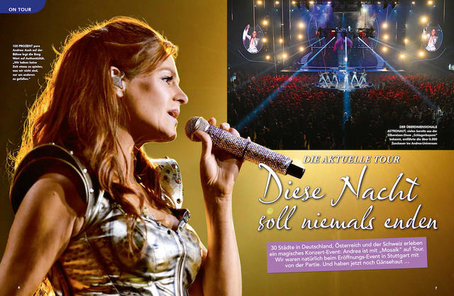 Im Sonderheft erwarten euch exklusive Bilder von Andrea Bergs aktueller „Mosaik“-Tournee. Im Sonderheft erwarten euch exklusive Bilder von Andrea Bergs aktueller „Mosaik“-Tournee.
