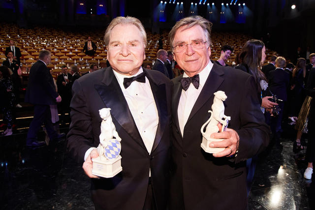 Fritz Wepper mit Bruder Elmar Wepper nach der Verleihung des Bayerischen Fernsehpreises, 2019