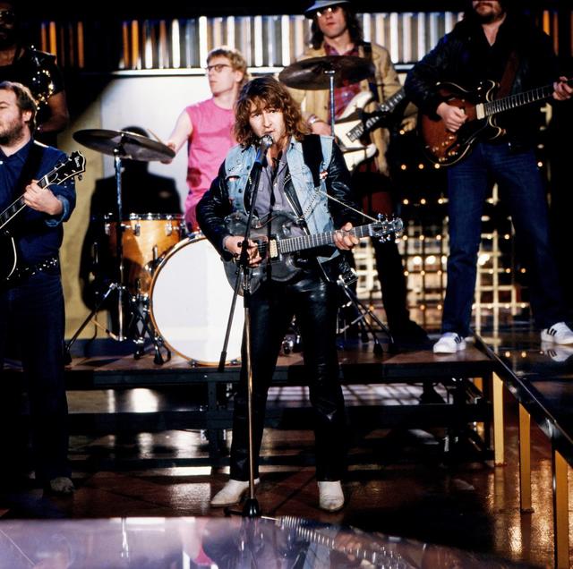 ZDF Hitparade, 1982, Auftritt von Peter Maffay mit Band ZDF Hitparade, 1982, Auftritt von Peter Maffay mit Band