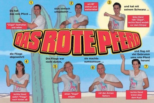Die einzelnen Tanzschritte sind lustig und sehr gut zum Nachmachen geeignet! Das rote Pferd Tanz Mallorca Cowboys