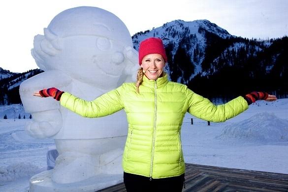Andrea Kiewel präsentiert die Winteredition des ZDF-Fernsehgartens aus Obertauern. Andrea Kiewel Fernsehgarten