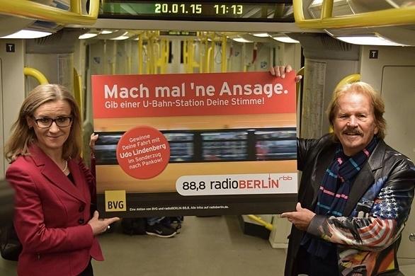 Neben Frank Zander liehen auch viele weitere Prominente einer U-Bahn-Haltestelle ihre Stimme. Frank Zander BVG