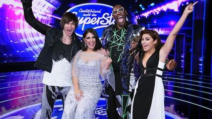 Die „DSDS“-Finalisten stehen fest. V.l.: Alexander Jahnke, Duygu Goenel, Alphonso Williams und Maria Voskania.