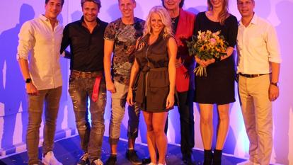 von links: Die Zipfelbuben, Juilia Lindholm, Olaf Malolepski, Pia Malo und Telamo-Chef Ken Otremba.