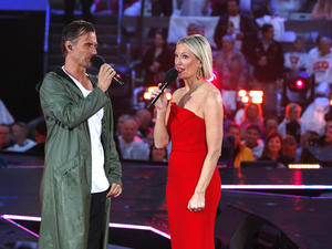 Florian Silbereisen und Monika Gruber beim "Schlagerbooom" 2024
