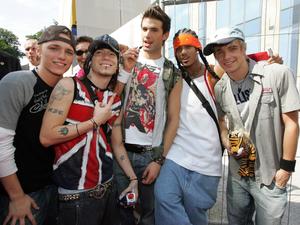 V.l.n.r.: Richie Stringini, Izzy Gallegos, Jay Kahn (alle drei USA), Michael Johnson und Chris Watrin ( beide GER), 2005