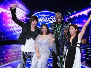 Die „DSDS“-Finalisten stehen fest. V.l.: Alexander Jahnke, Duygu Goenel, Alphonso Williams und Maria Voskania.