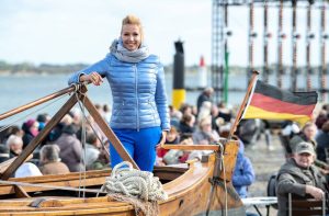 Andrea Kiewel in Stralsund. 