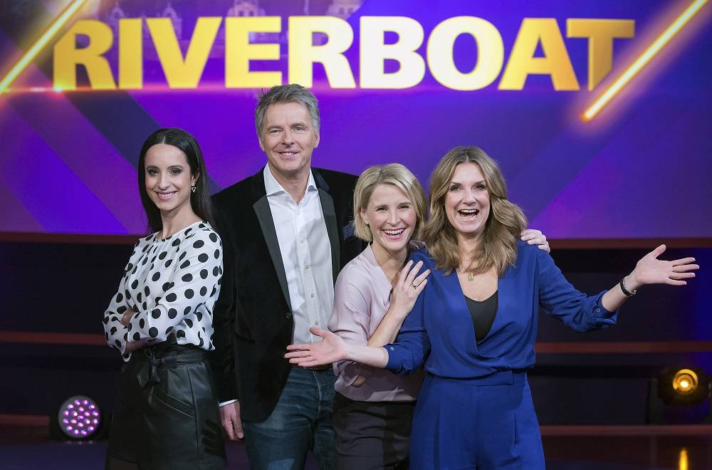 Die “Riverboat”-Moderatoren (v.l.) Stephanie Stumph, Jörg Pilawa, Susan Link, Kim Fisher.