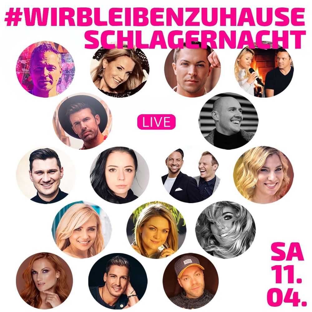Die Künstler der 2. #WirBleibenZuhauseSchlagernacht.