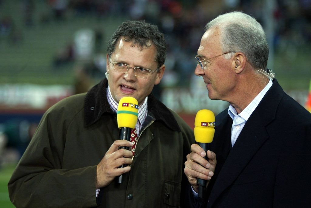 Franz Beckenbauer mit RTL-Moderator Uli Potofski, 2002