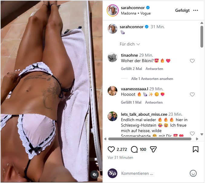 Sarah Connor im weißen Spitzen-Bikini: So reagieren ihre Fans