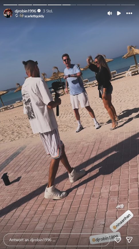 Nina Anhan und DJ Robin beim Videodreh zu Nackige Frau auf Mallorca
