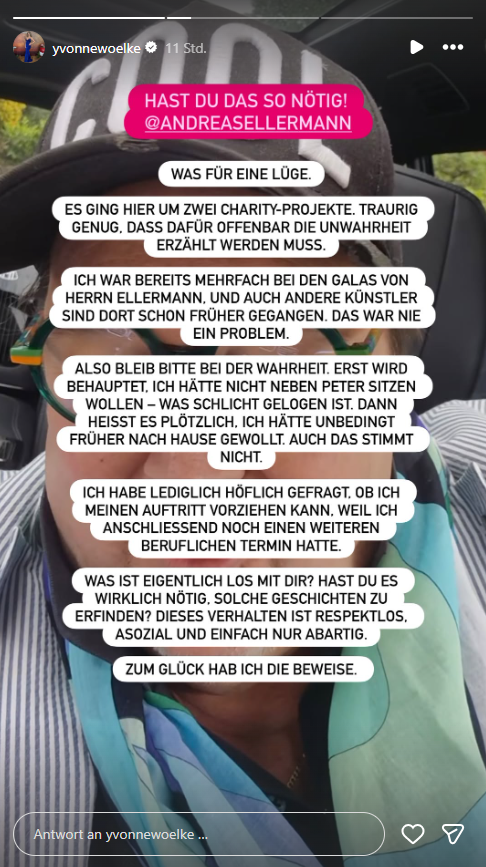 Yvonne Woelke Instagram Story gegen Andreas Ellermann