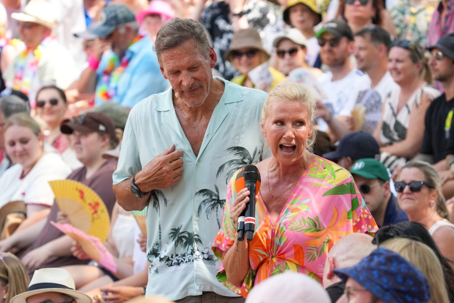 Andrea Kiewel und Ralf Moeller beim ZDF-Fernsehgarten Sommerparty 2026 in Mainz