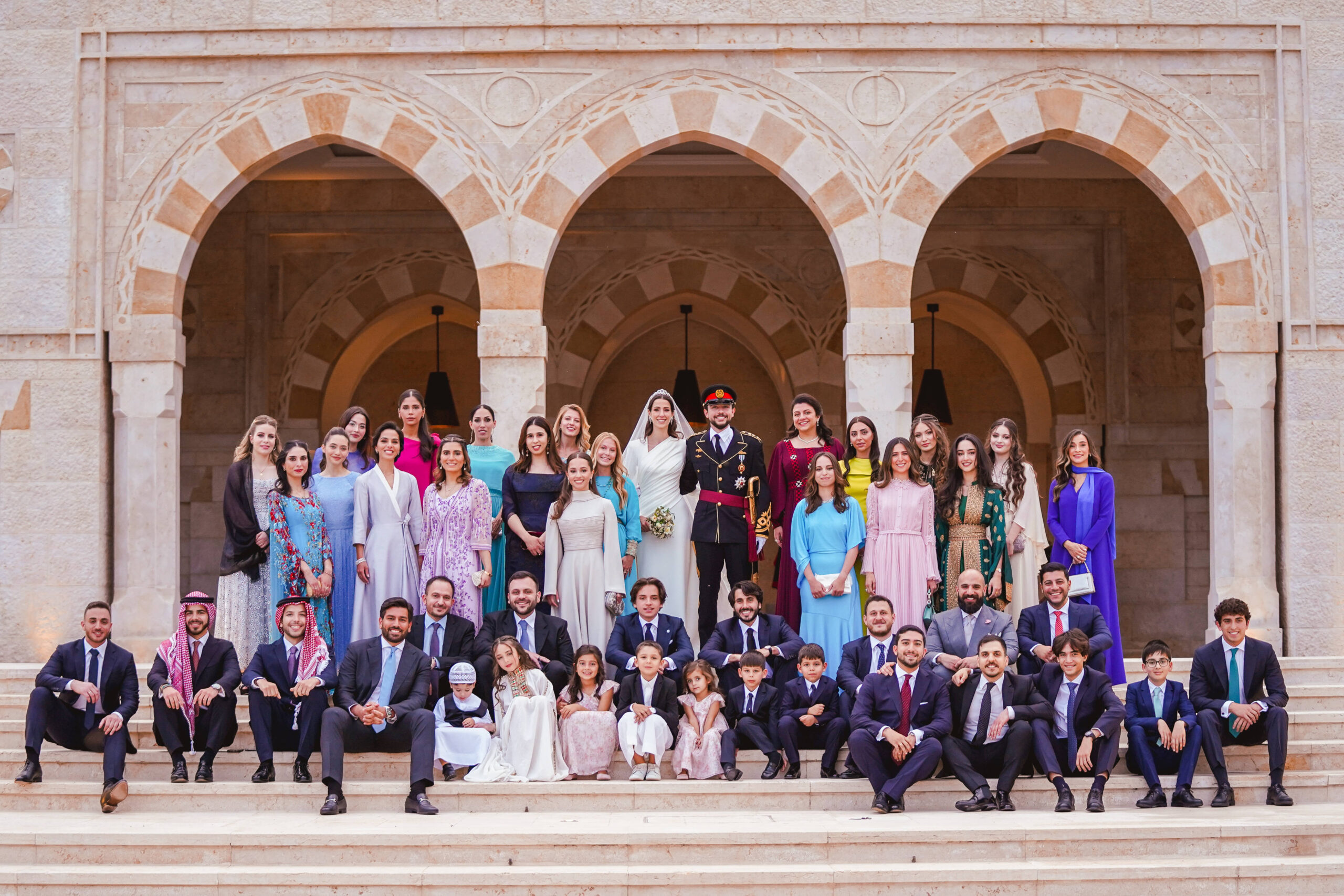 Prinzessin Iman und Jameel Thermiotis bei der Hochzeit von Kronprinz Hussein und Prinzessin Rajwa