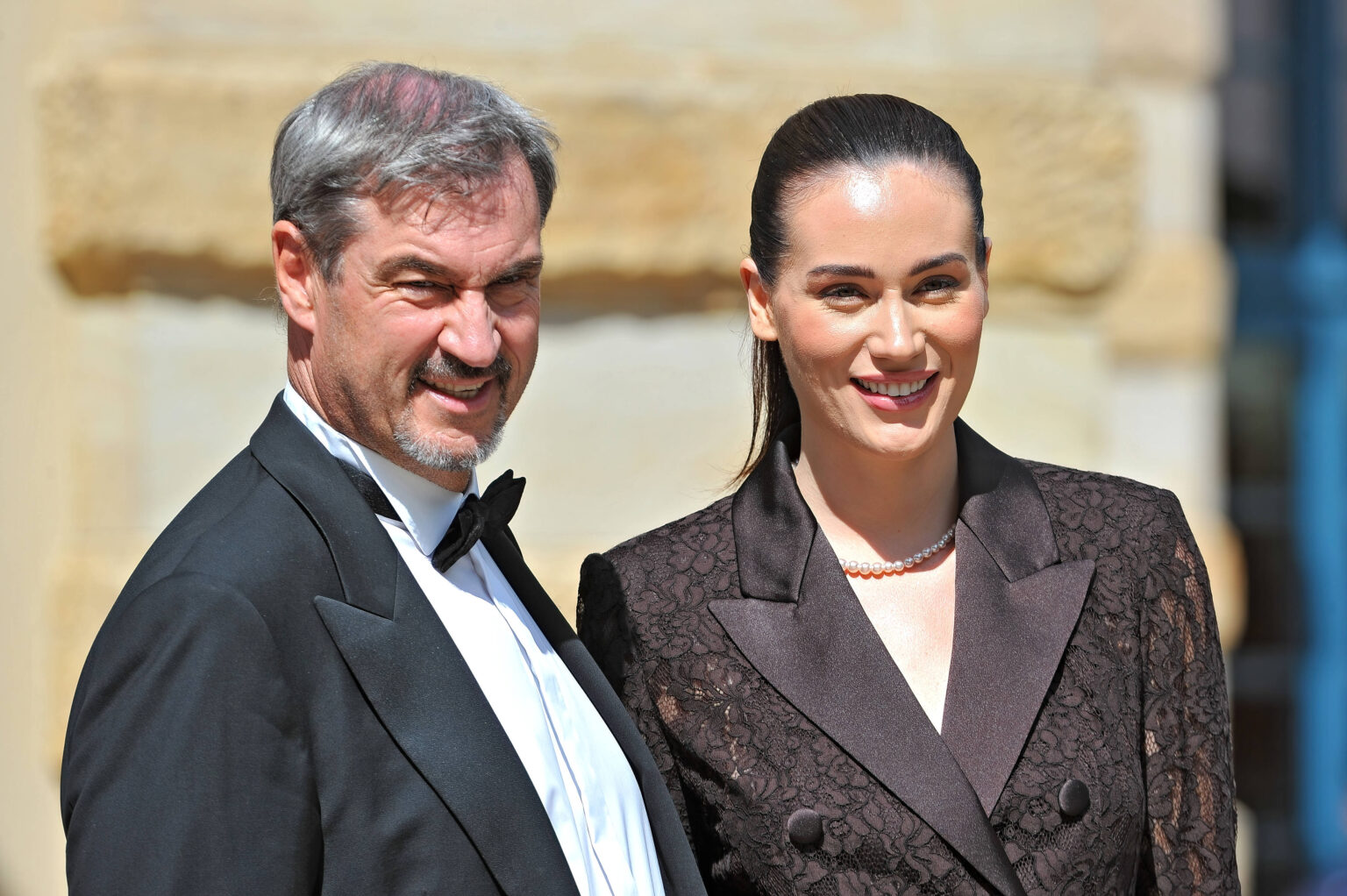 Markus Söder und seine Tochter Gloria-Sophie Burkandt bei der Eröffnung der Richard-Wagner-Festspiele in Bayreuth
