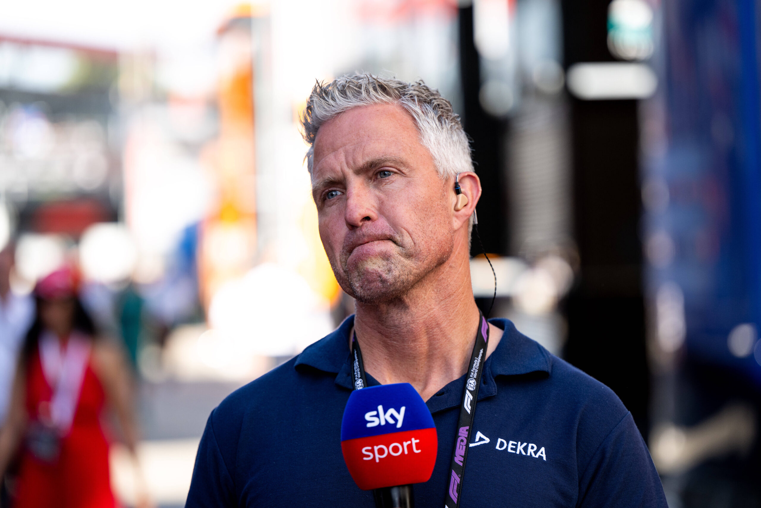 Ralf Schumacher als Sky-Experte bei einem Formel-1-Rennen in Barcelona