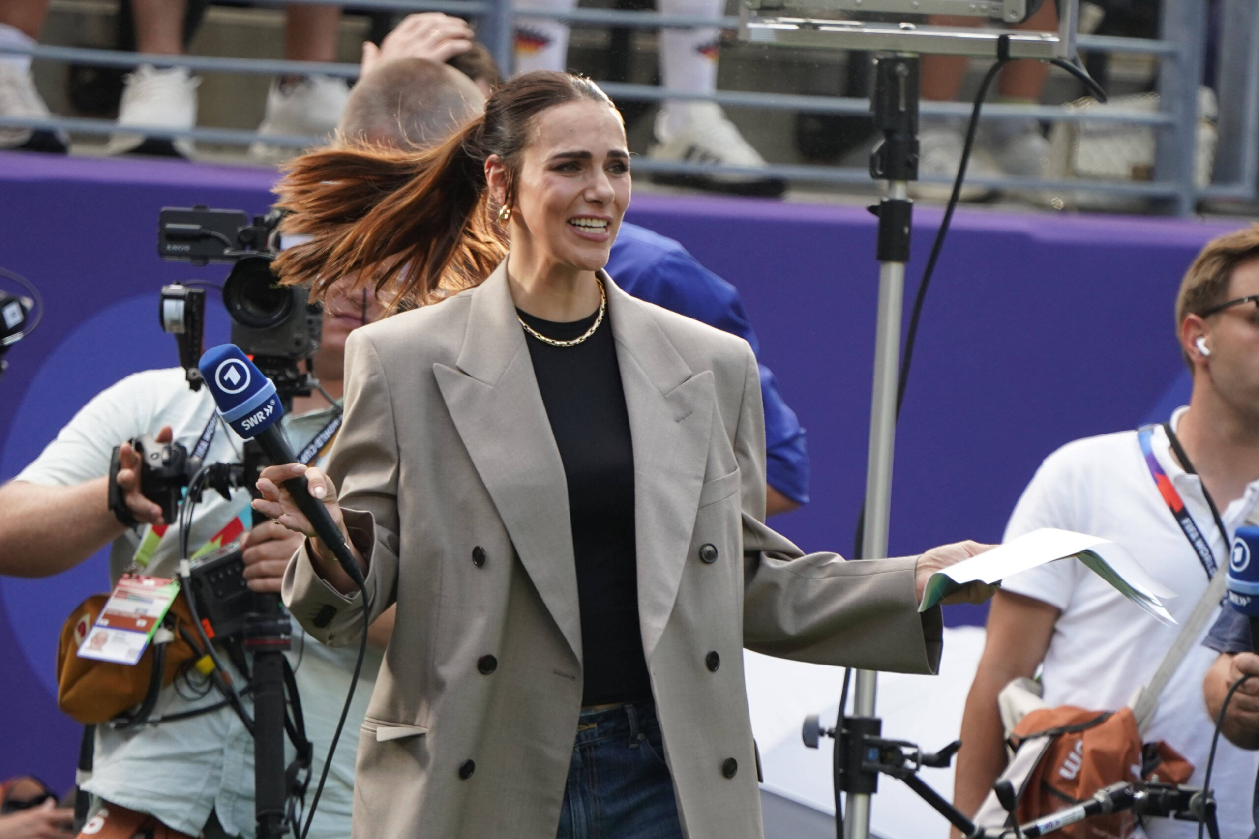 Esther Sedlaczek als ARD-Moderatorin bei der Fußball-WM 2026