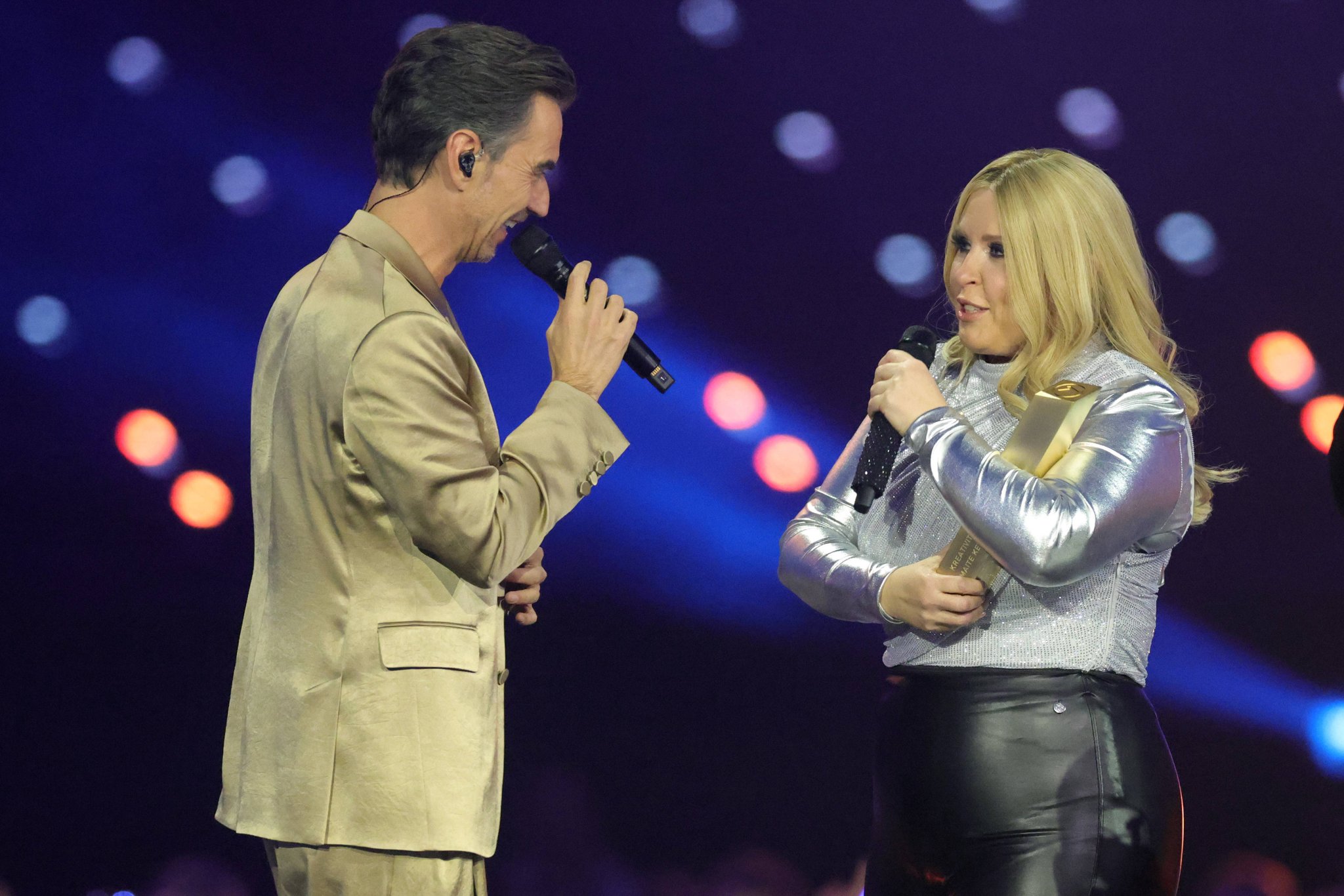Florian Silbereisen und Maite Kelly gemeinsam auf der Bühne der Schlagerchampions 2026 in Berlin