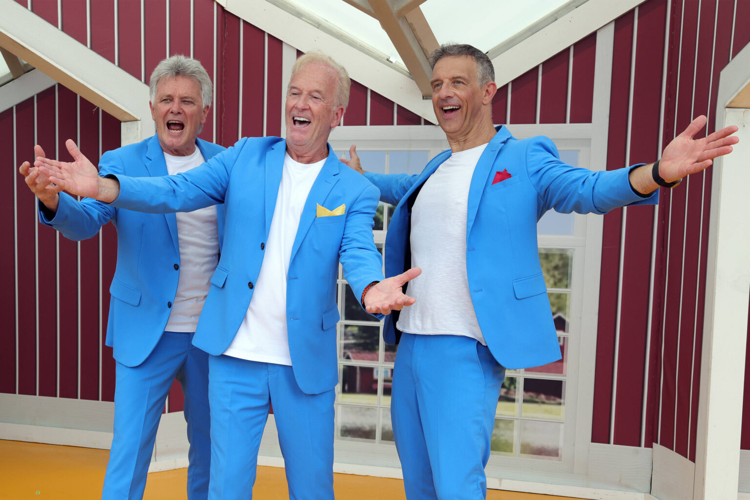 Andy Rynert, Roland Eberhart und Andy Steiner von den Calimeros bei der ARD-Show Immer wieder sonntags