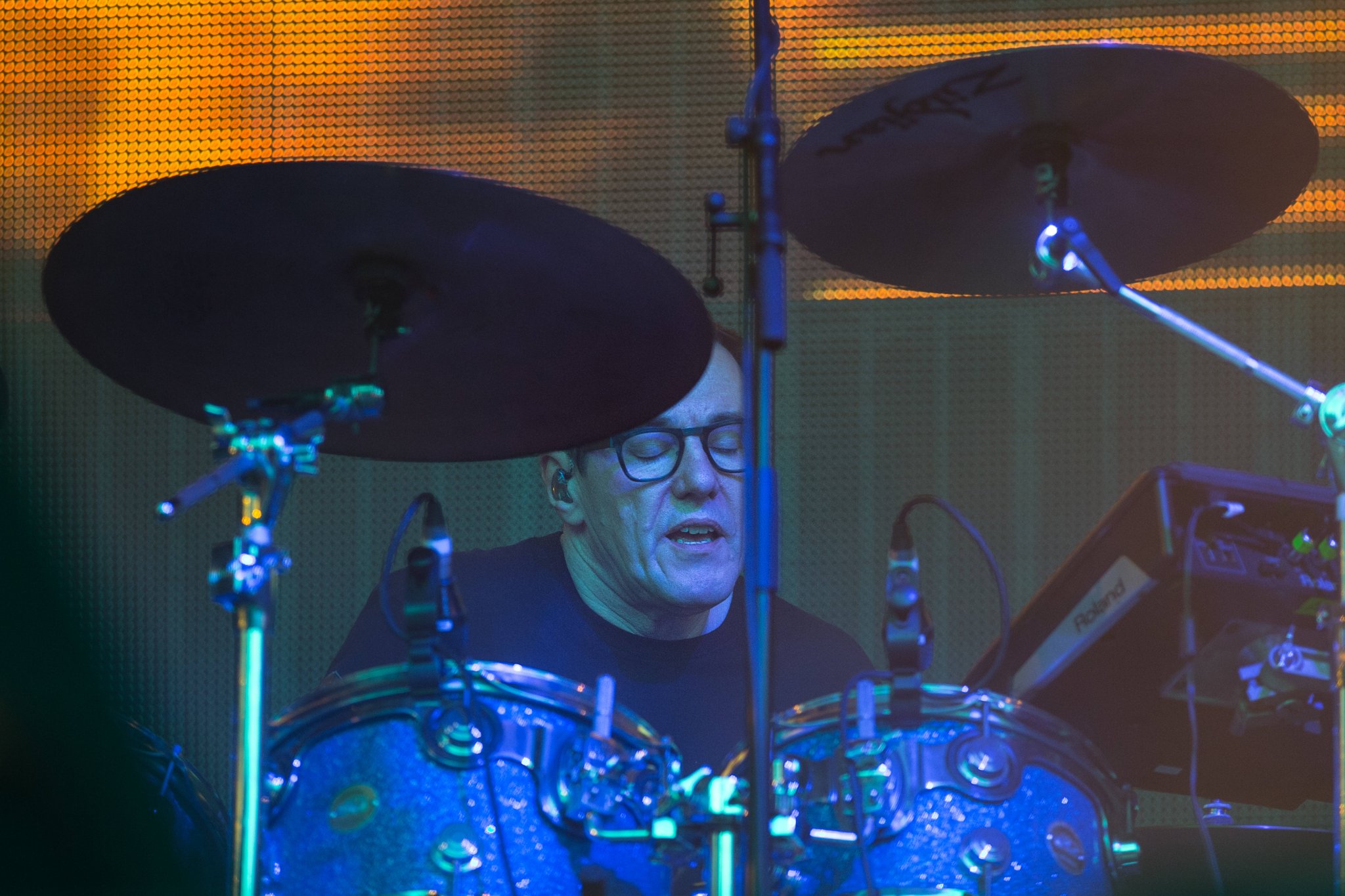 Stephen Morris von New Order am Schlagzeug