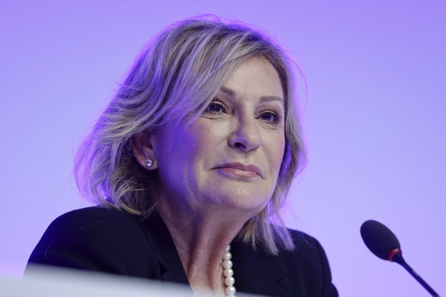 Sabine Christiansen als Journalistin und Moderatorin bei einem Auftritt in Berlin