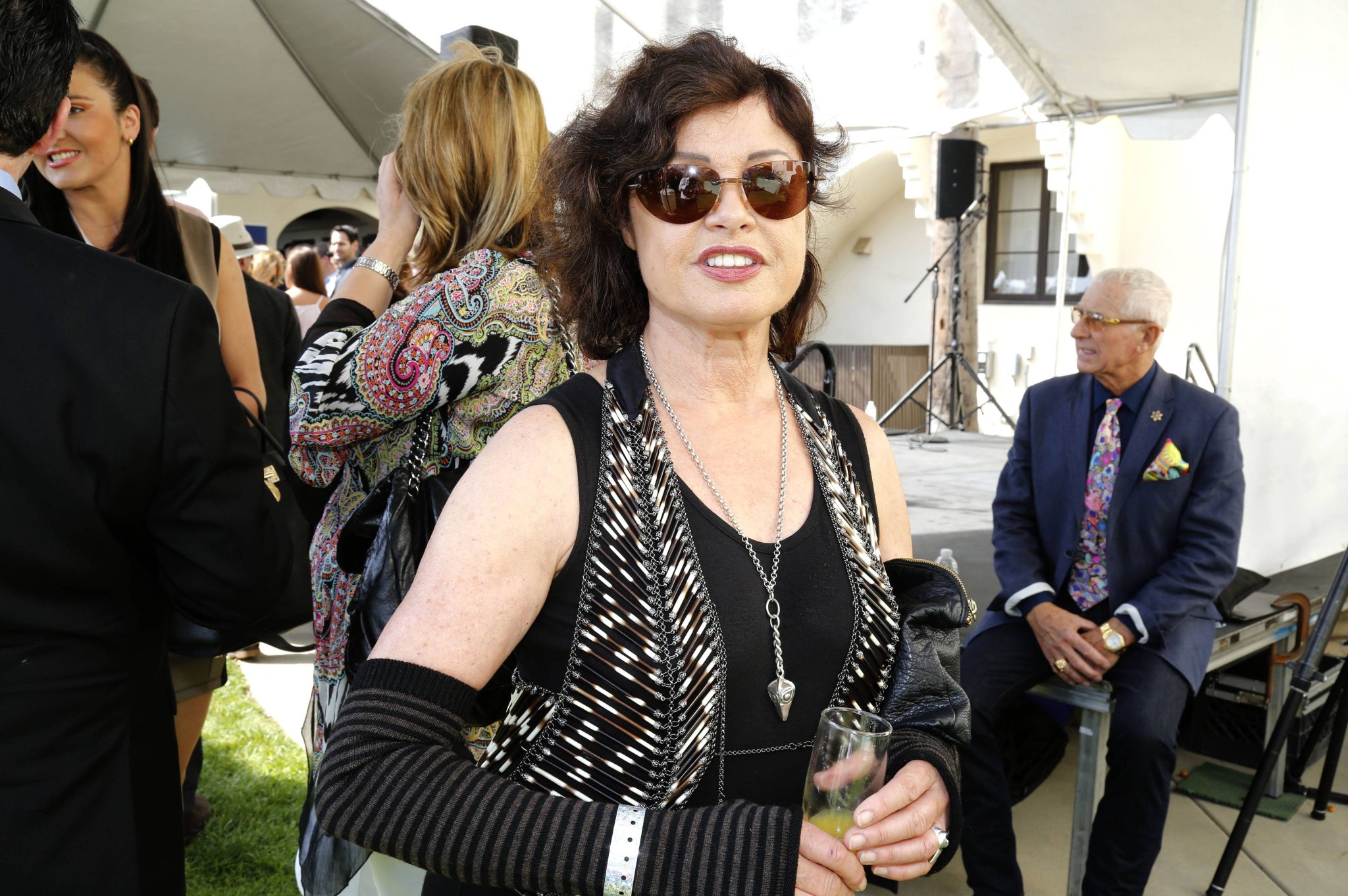Uschi Obermaier beim Oscar-Empfang in der Villa Aurora in Los Angeles 2016