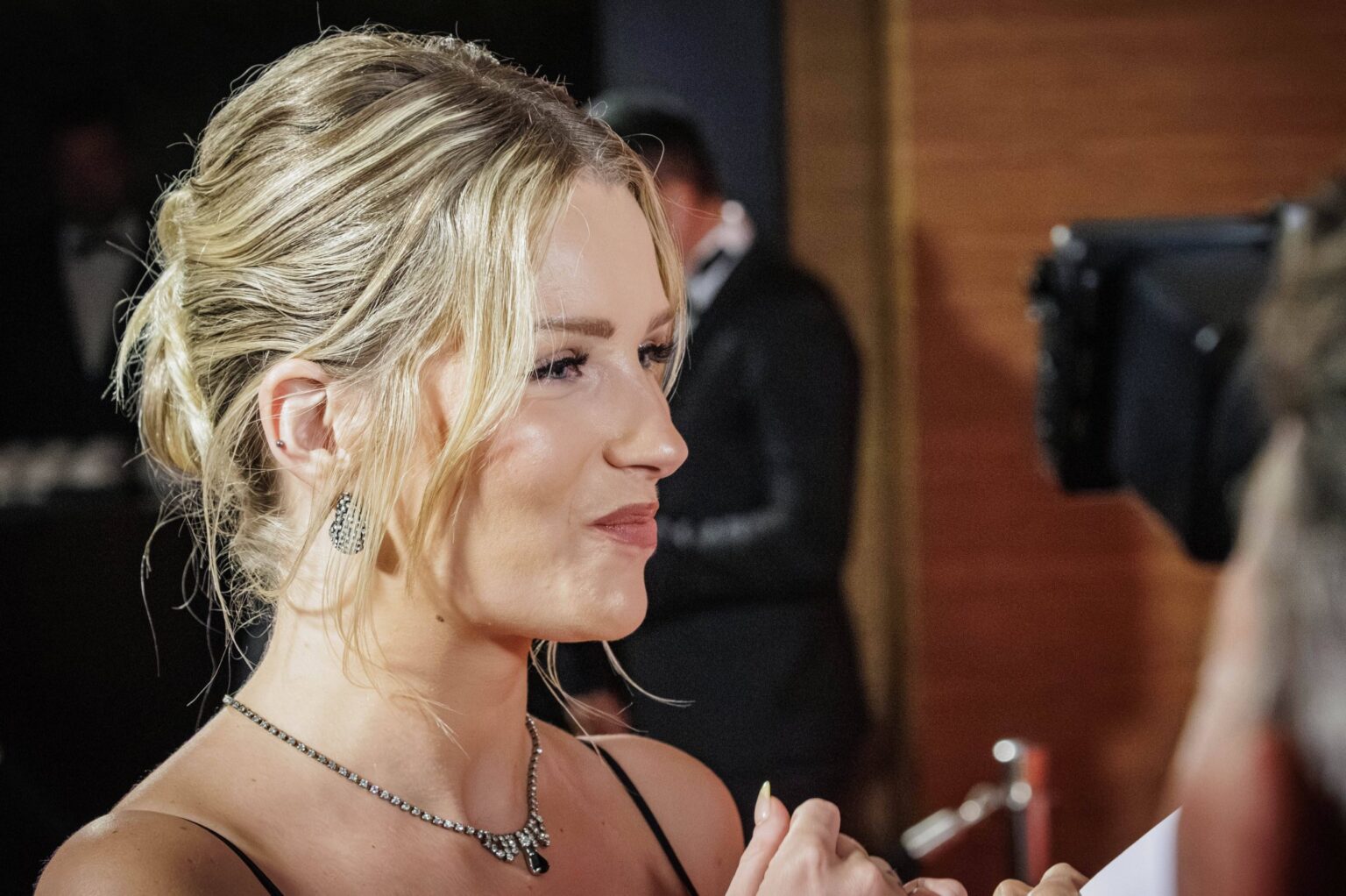 Model Lottie Moss, Halbschwester von Kate Moss, bei einer Charity-Gala in Düsseldorf