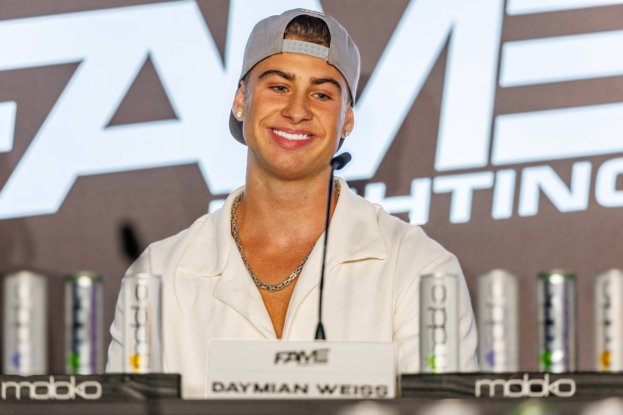 Daymian Weiß bei der Pressekonferenz zu Fame Fighting 3 in Essen