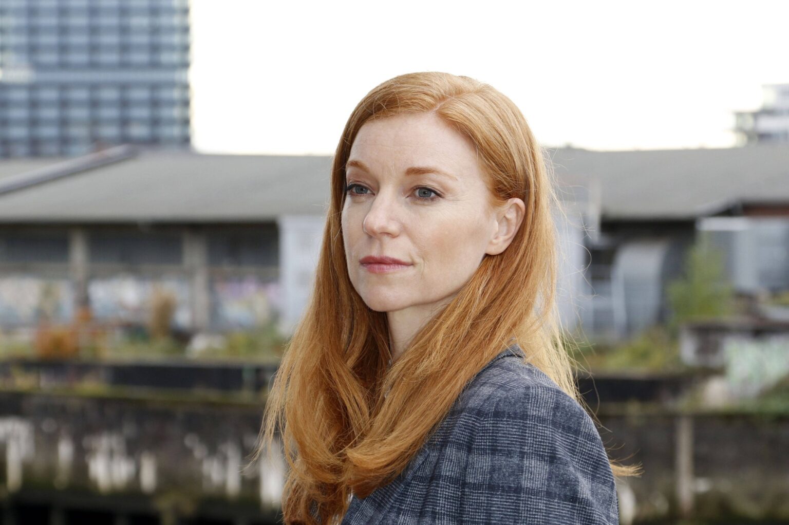 Marleen Lohse beim Fototermin am Set des ARD-Thrillers Frau ohne Namen in Hamburg